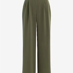 Express High Waisted Relaxed Trouser.  Olive Green.  Size 12 - Short.  NWT